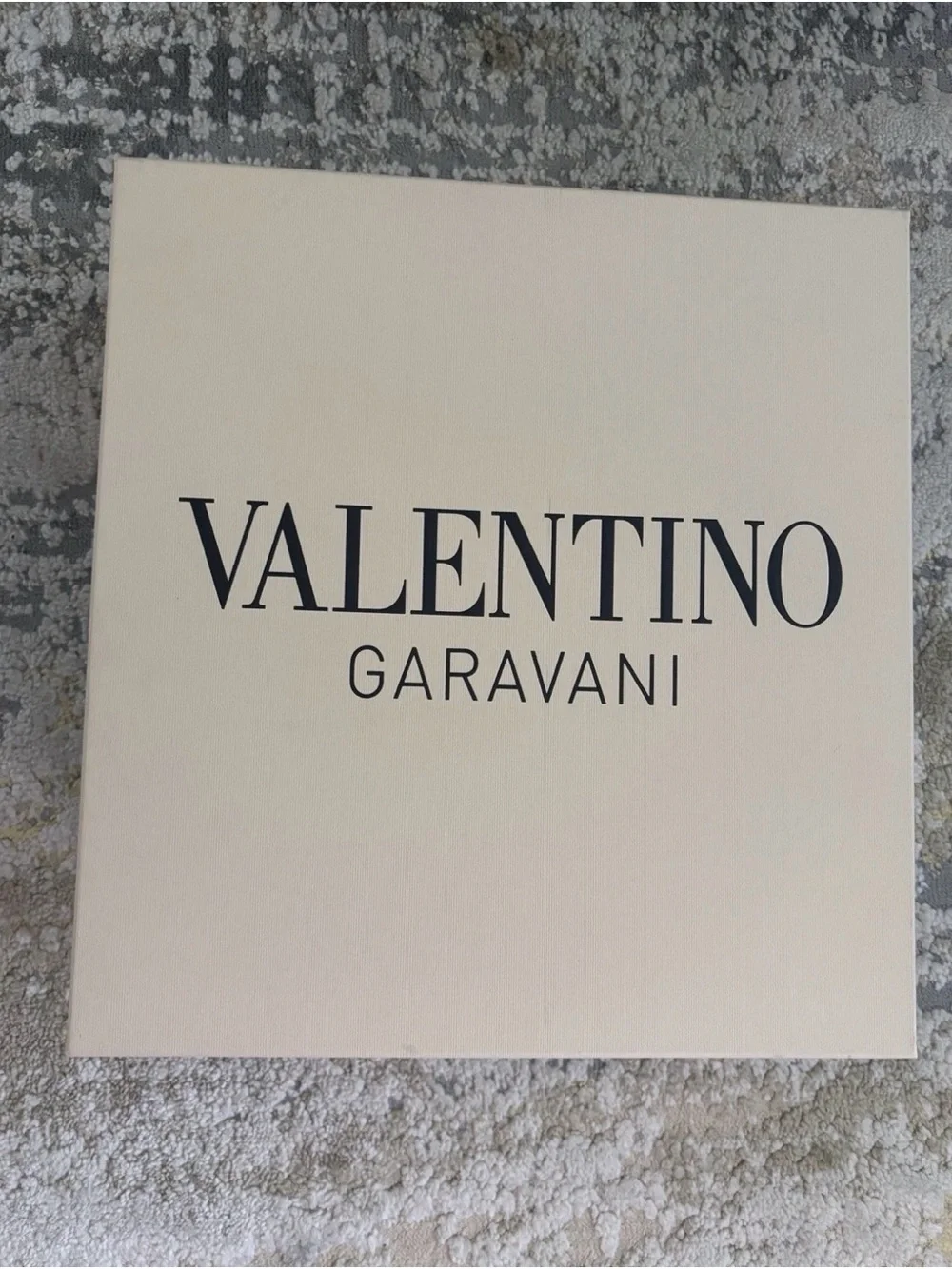 Authentic Valentino Garavani Empty Shoe Box Cream Beige Tissue & Card 13x12x4.5”